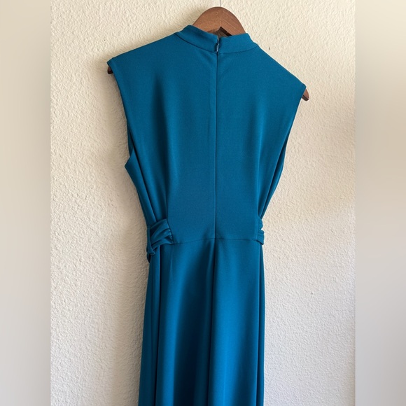 Calvin Klein Mock Neck Sleeveless Belted Midi Dress – Size 8 - Picture 7 of 13